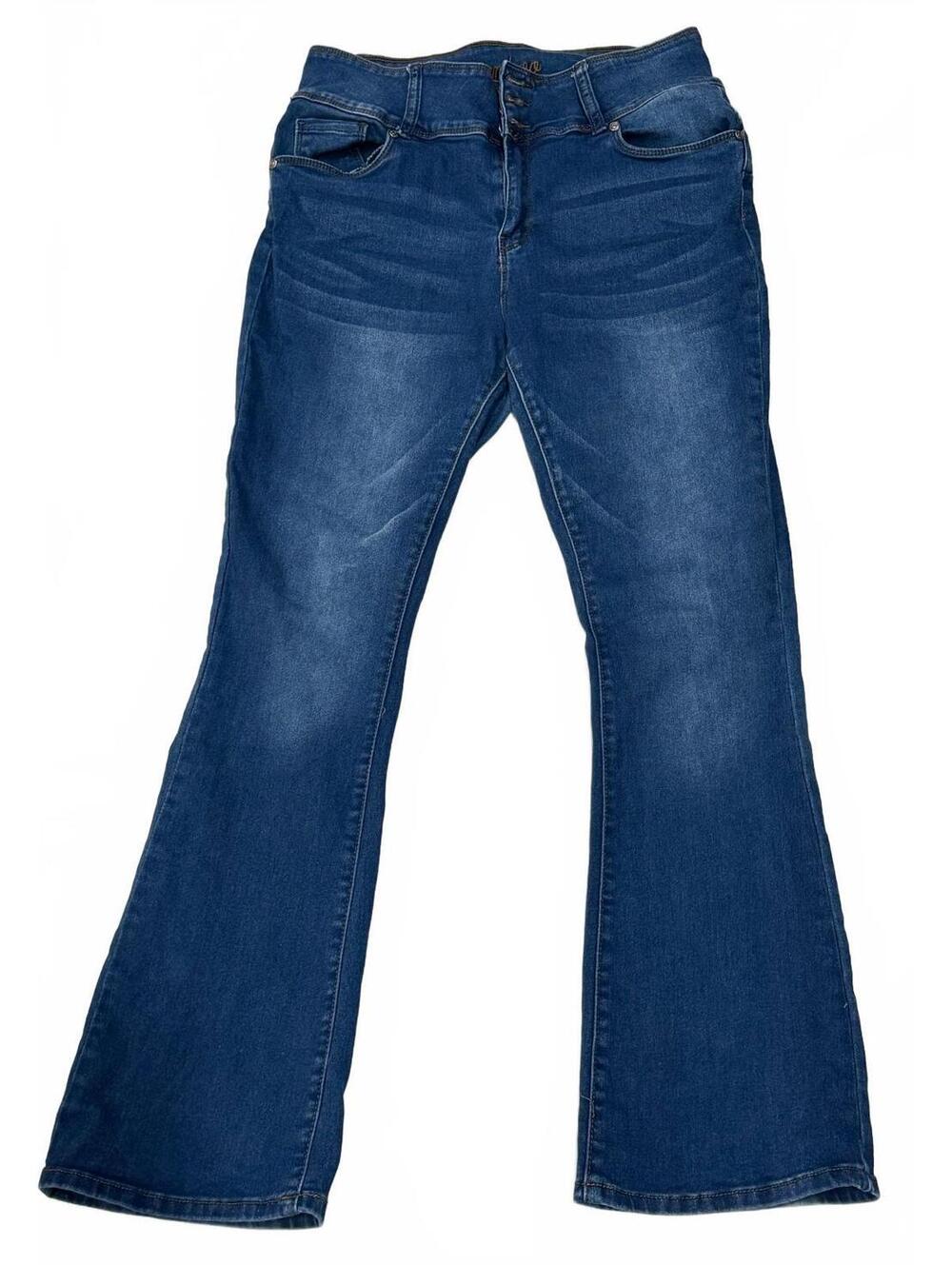 Bamboo Women's Flared Butt lifting Blue Denim Jeans Size 13